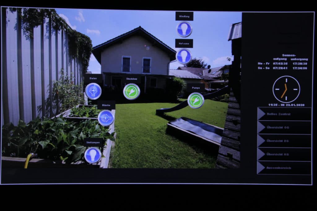 elektrische Anlage - Visualisierung KNX auf einem Bildschirm Display