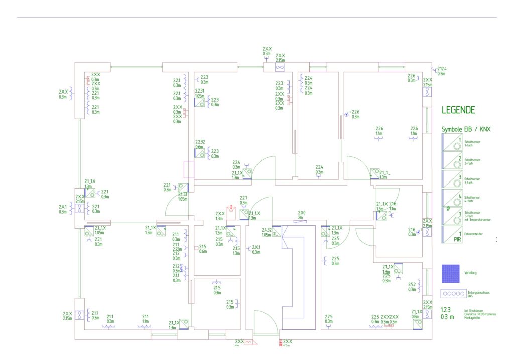 Installationsplan einer Elektrischen Anlage, Ausstattung eines Hauses, Wohnung